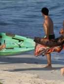Jennifer Lopez Booty in Red Bikini at the Beach in Turk and Caicos