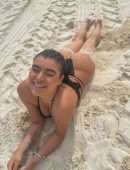 Kalani Hilliker Booty in Black Bikini at the Beach