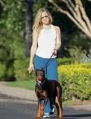 Kate Hudson Walking her Dog in Pacific Palisades