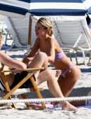 Kimberley Garner Booty in Thong Bikini on the Beach in Miami