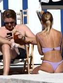 Kimberley Garner Booty in Thong Bikini on the Beach in Miami