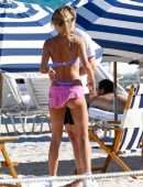 Kimberley Garner Booty in Thong Bikini on the Beach in Miami