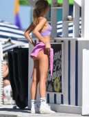 Kimberley Garner Booty in Thong Bikini on the Beach in Miami