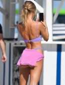Kimberley Garner Booty in Thong Bikini on the Beach in Miami