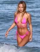 Kimberley Garner Booty in a Small Pink Bikini in Miami Beach