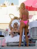 Kimberley Garner Booty in a Small Pink Bikini in Miami Beach