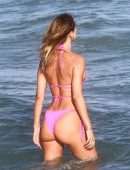 Kimberley Garner Booty in a Small Pink Bikini in Miami Beach