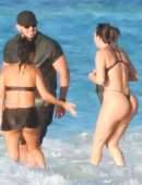 Kourtney Kardashian and Kim Kardashian Seen at a Beach in Turks and Caico