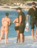 Kourtney Kardashian and Kim Kardashian Seen at a Beach in Turks and Caico