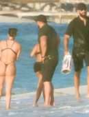 Kourtney Kardashian and Kim Kardashian Seen at a Beach in Turks and Caico