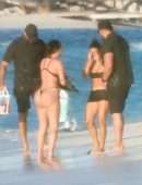 Kourtney Kardashian and Kim Kardashian Seen at a Beach in Turks and Caico