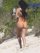 Kourtney Kardashian and Kim Kardashian Seen at a Beach in Turks and Caico