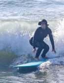 Leighton Meester Surfing with her Husband in Malibu