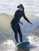 Leighton Meester Surfing with her Husband in Malibu