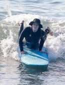 Leighton Meester Surfing with her Husband in Malibu