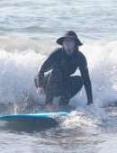Leighton Meester Surfing with her Husband in Malibu