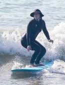 Leighton Meester Surfing with her Husband in Malibu