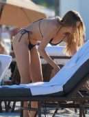 Louisa Warwick Booty in a Thong Bikini on the Beach in Miami