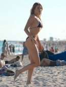 Louisa Warwick Booty in a Thong Bikini on the Beach in Miami