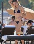 Louisa Warwick Booty in a Thong Bikini on the Beach in Miami