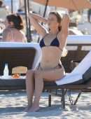 Louisa Warwick Booty in a Thong Bikini on the Beach in Miami