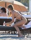 Louisa Warwick Booty in a Thong Bikini on the Beach in Miami