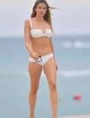 Louisa Warwick Booty in Bikini on the Beach in Miami