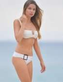 Louisa Warwick Booty in Bikini on the Beach in Miami