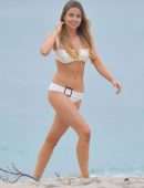 Louisa Warwick Booty in Bikini on the Beach in Miami