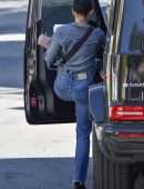 Lucy Hale in Jeans Leaving a Meeting in Los Angeles