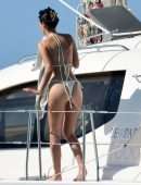 Lucy Watson Booty in a White Thong Bikini in Barbados