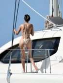 Lucy Watson Booty in a White Thong Bikini in Barbados