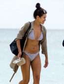 Montana Brown in Bikini on the Beach in Barbados