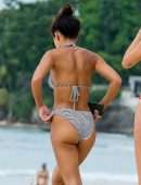 Montana Brown in Bikini on the Beach in Barbados