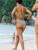 Montana Brown in Bikini on the Beach in Barbados