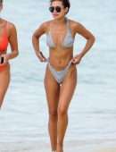Montana Brown in Bikini on the Beach in Barbados