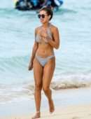 Montana Brown in Bikini on the Beach in Barbados