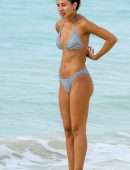Montana Brown in Bikini on the Beach in Barbados