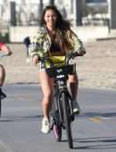 Montana Yao Going for a Workout, Riding Bicycle at Santa Monica Beach