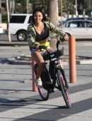 Montana Yao Going for a Workout, Riding Bicycle at Santa Monica Beach