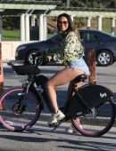 Montana Yao Going for a Workout, Riding Bicycle at Santa Monica Beach