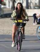 Montana Yao Going for a Workout, Riding Bicycle at Santa Monica Beach