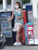 Montana Yao Upskirt at a Gas Station in Los Angeles