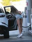 Montana Yao Upskirt at a Gas Station in Los Angeles