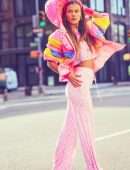 Nina Agdal Booty in Loveshack Fancy x Beach Riot Activewear Collection