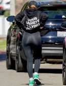 Addison Rae Booty in Tights, going to Pilates Class in West Hollywood