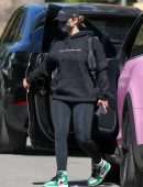 Addison Rae Booty in Tights, going to Pilates Class in West Hollywood