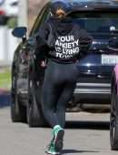 Addison Rae Booty in Tights, going to Pilates Class in West Hollywood