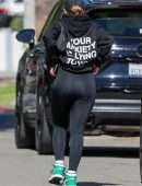 Addison Rae Booty in Tights, going to Pilates Class in West Hollywood