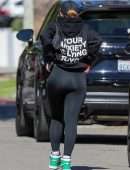 Addison Rae Booty in Tights, going to Pilates Class in West Hollywood